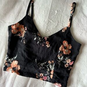 Floral crop tank top